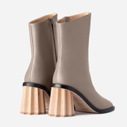 Pleated Heel Boot - Earth